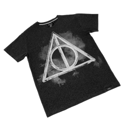 Warner Bros Deathly Hallows Smoky Charcoal T-Shirt -Warner Bros DH smoky4